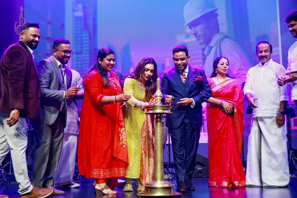 Guests gathering around a ceremonial lamp at a BC Voice event