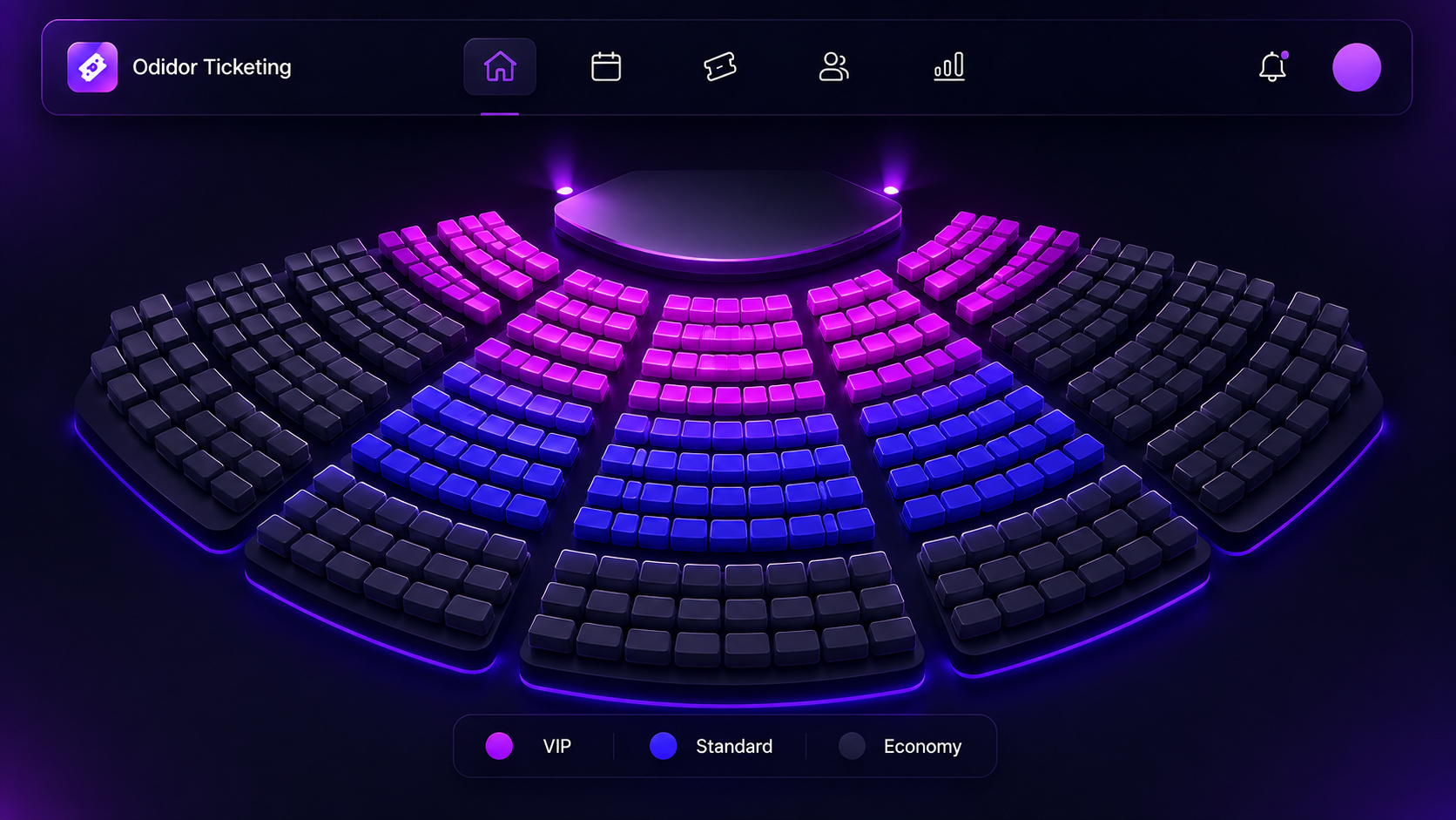 Odidor Ticketing event dashboard preview